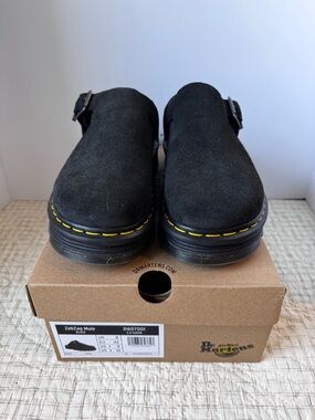 Dr. Martens Black Suede ZebZag Mule